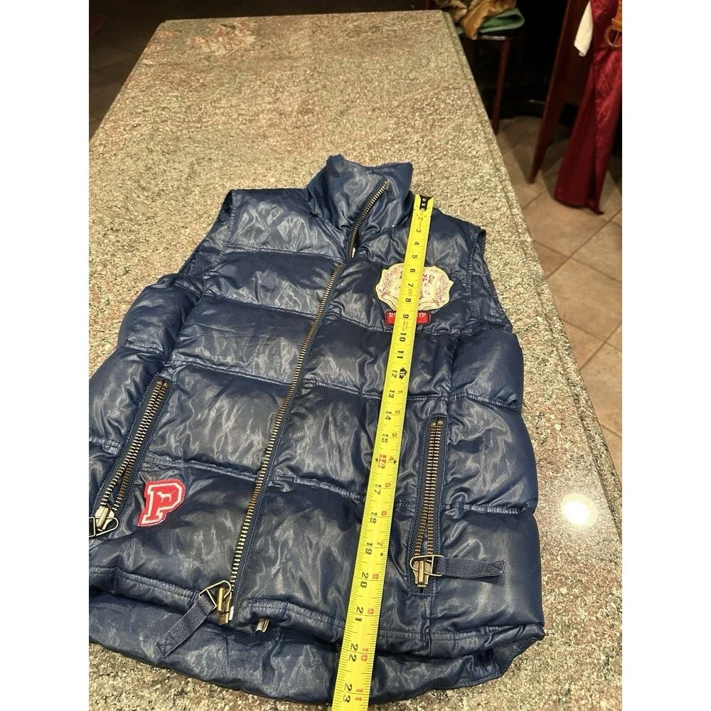 Victoria Secret Pink Trustees Of The University Puffer Vest Navy Blue S Y2K‎ Vtg